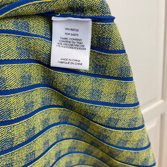 Derek Lam 10 Crosby Knit Pleated Maxi Skirt Sz S/P Blue Yellow Check Pull On EUC - Picture 4 of 9